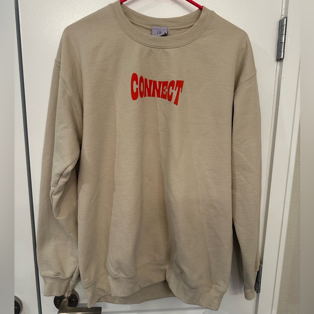 Lonely Ghost Connect Graphic Crewneck Sweater In Beige